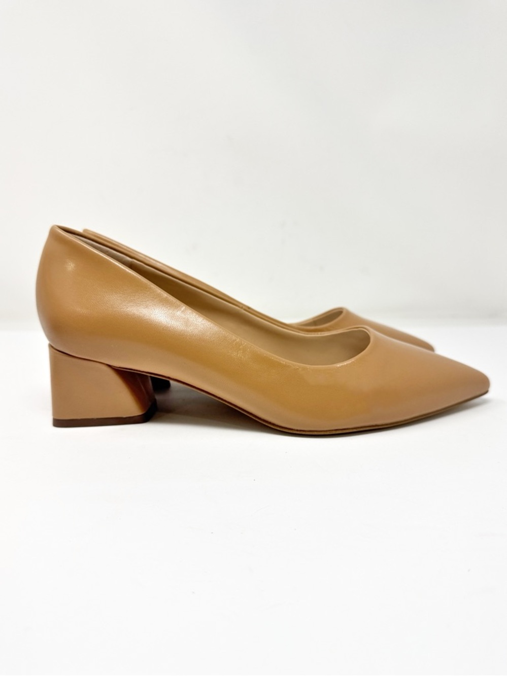 Franco Sarto Racer Slip On Neutral Block Heel Pumps Toffee Tan Size 6.5 - Picture 2 of 8